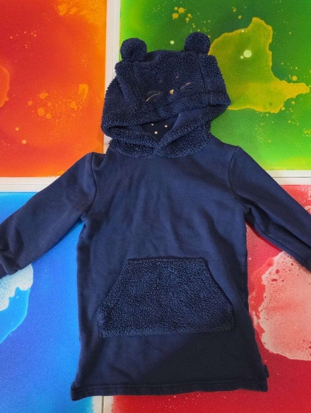 Mini boden 3-4 cat halloween hooded sweatshirt 3t 4t